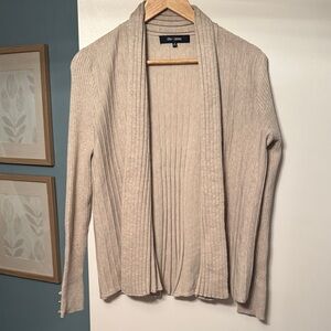 Cream Ribbed Cardigan